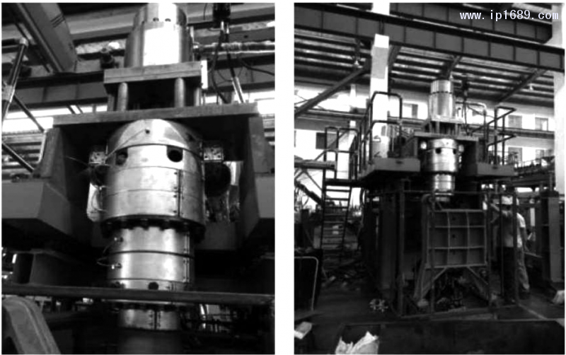 圖 ２ ３ 三 層 型 坯 機頭 的 生 產 調 試照 片